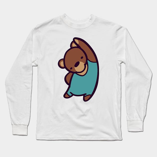 Brown Bear Aerobics Long Sleeve T-Shirt by ThumboArtBumbo